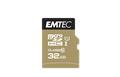 Memóriakártya, microSDHC, 32GB, UHS-I/U1, 85/20 MB/s, adapter, EMTEC "Elite Gold"