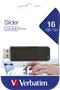 Pendrive, 16GB, USB 2.0, VERBATIM "Slider", fekete