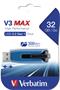 Pendrive, 32GB, USB 3.2, 175/80 MB/s, VERBATIM "V3 MAX", kék-fekete